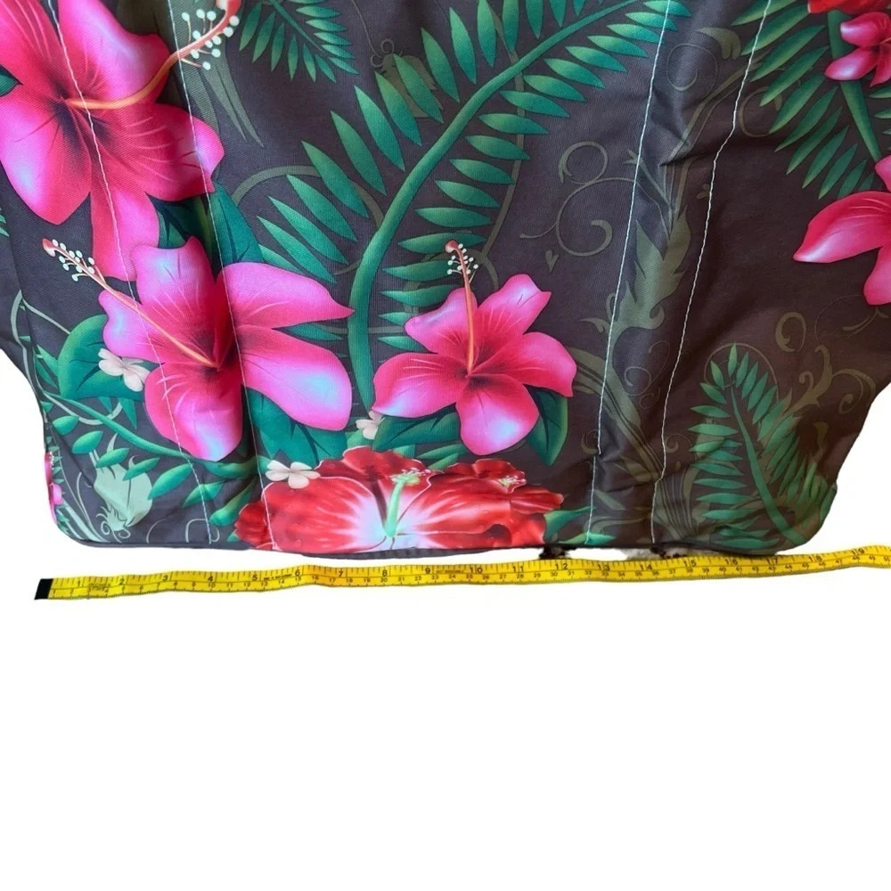 Tropical Print Tote Bag With Rope Handle - Picture 3 of 16